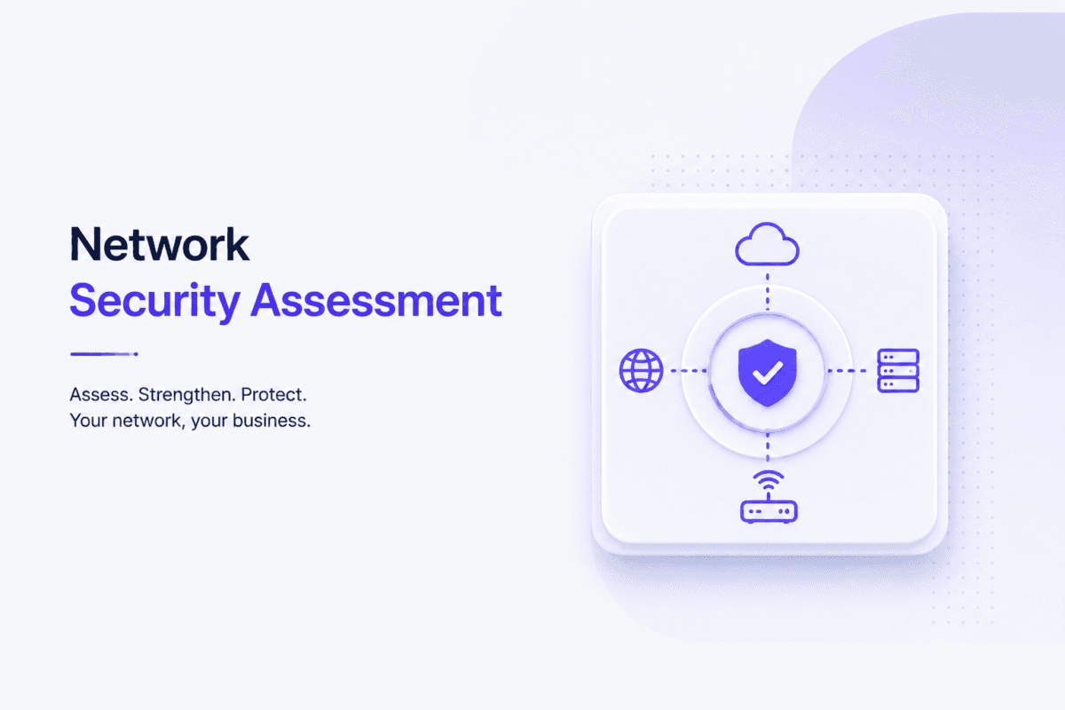 Network security assessment identifying vulnerabilities and threats