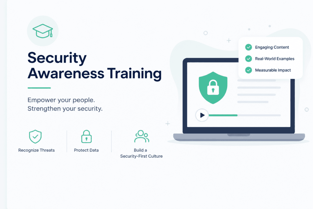 Cybersecurity awareness session educating teams about online threats